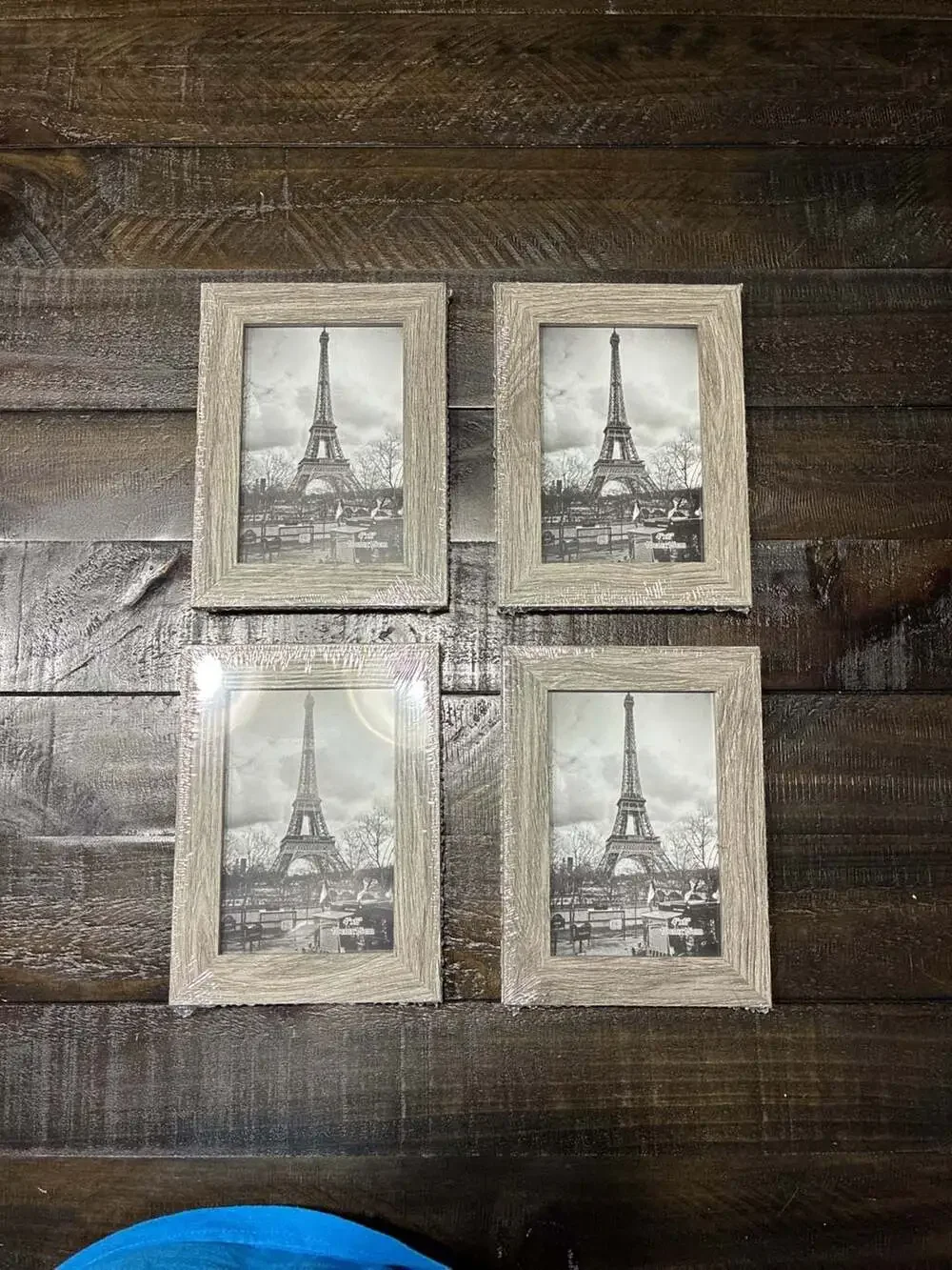 Lot of 4 NEW Unbranded Gray Wood Grain Picture Frame Size 4x6